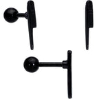 16G 1/4 Black Scissor Comb Hair Cartilage Tragus Earring Set of 3