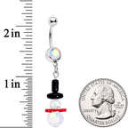 Aurora Gem Winter Snowman Christmas Dangle Belly Ring