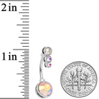 Aurora CZ Gem Purple UV Glow Belly Ring Set of 3