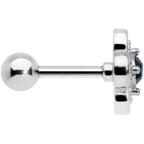 16G 1/4 Blue Gem Stylized Deco Cross Cartilage Tragus Earring