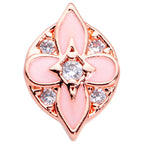16G 5/16 Clear Gem Rose Gold Tone Pink Cross Labret Monroe Tragus