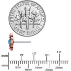 20G 1/4 Aqua Gem Rose Gold Tone Renaissance Nose Bone