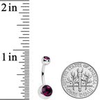 Purple Gem Sandblasted Glow Swirl Belly Ring Set of 4