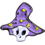 16G 1/4 Black Skull Purple Witch Hat Halloween Cartilage Tragus
