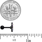 16G 1/4 Black Skull Purple Witch Hat Halloween Cartilage Tragus
