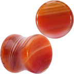 Natural Red Line Agate Stone Saddle Plug Set