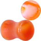 Natural Red Line Agate Stone Saddle Plug Set