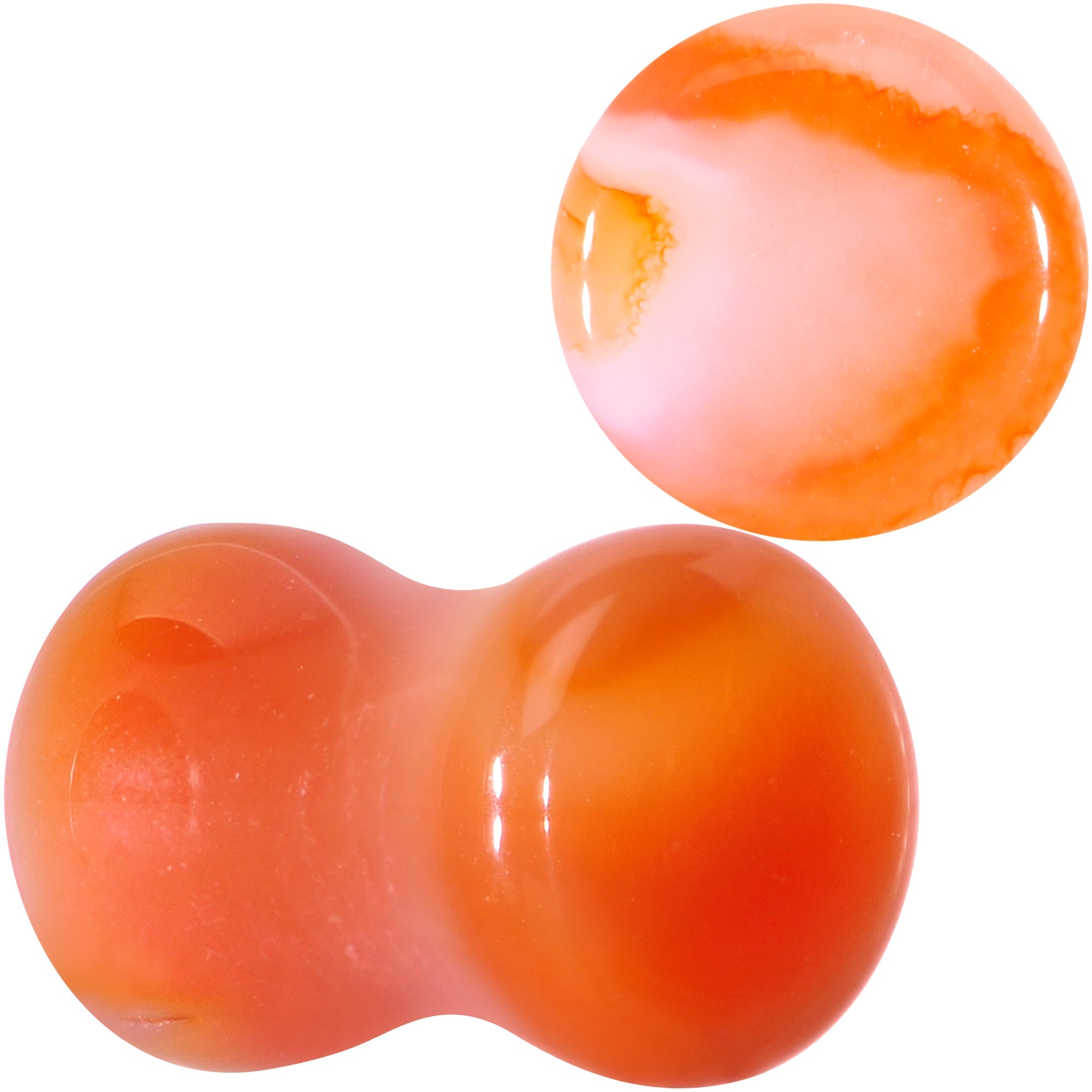 Natural Red Line Agate Stone Saddle Plug Set