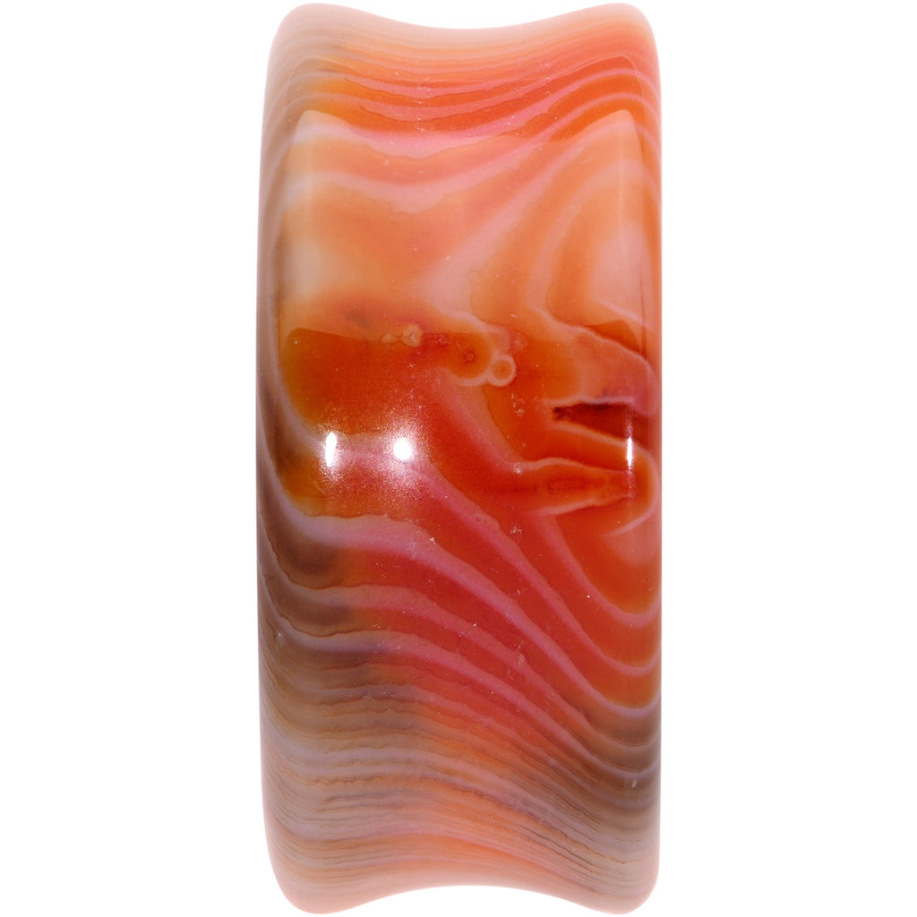 Natural Red Line Agate Stone Saddle Plug Set