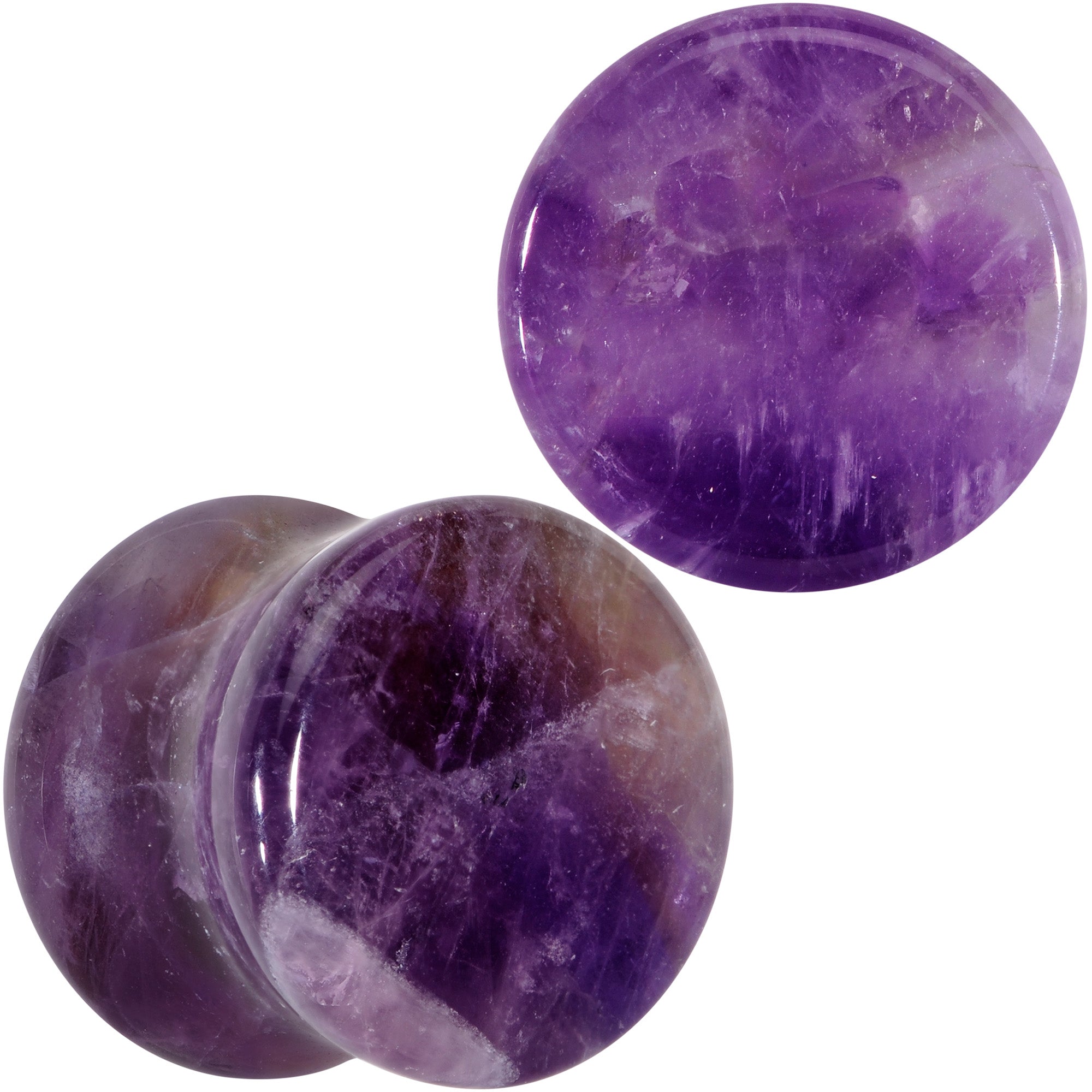 Natural Purple Amethyst Stone Saddle Plug Set
