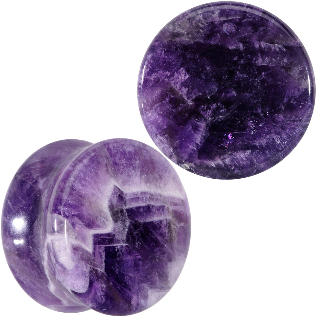 Natural Purple Amethyst Stone Saddle Plug Set