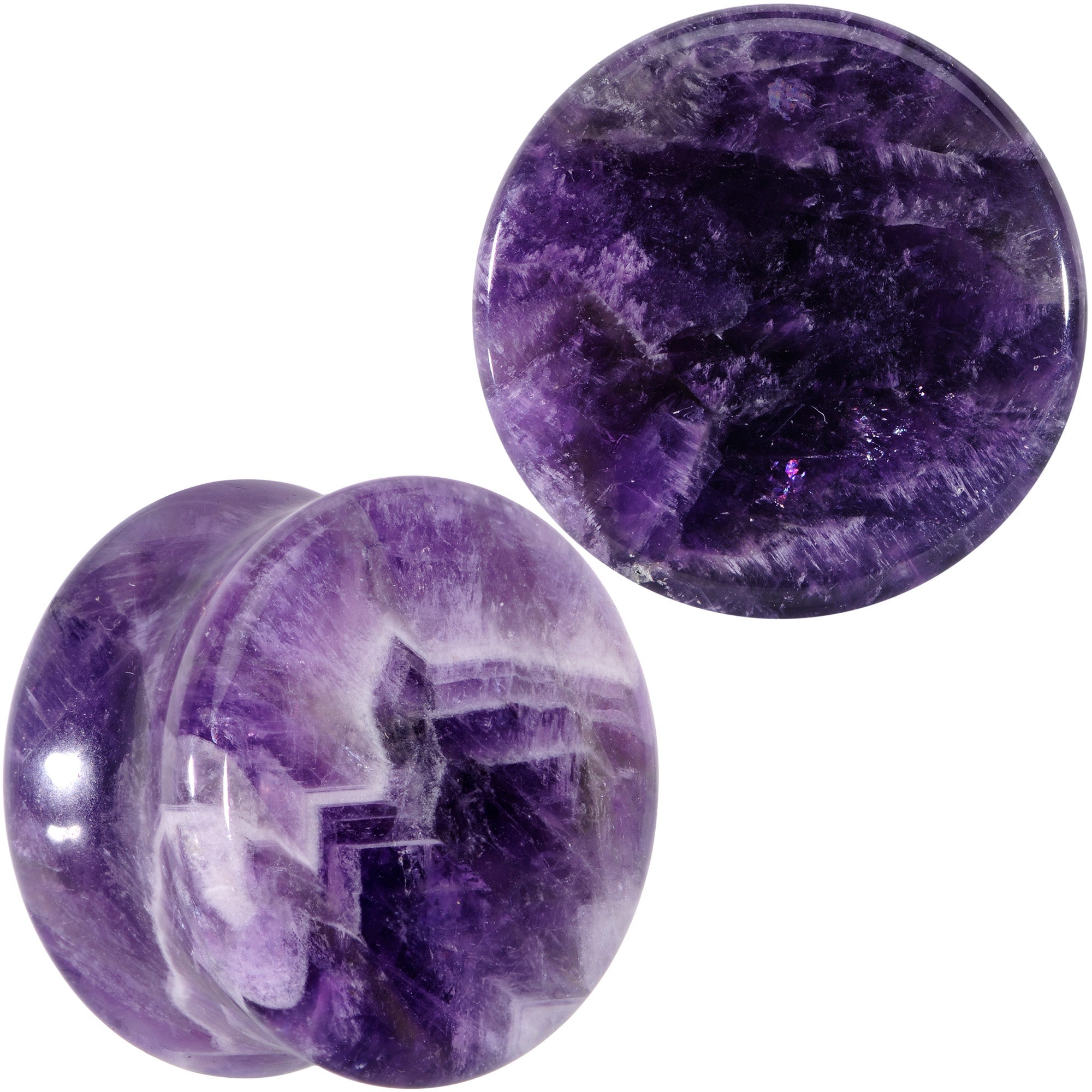 Natural Purple Amethyst Stone Saddle Plug Set