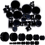 Natural Black Agate Stone Saddle Plug Set