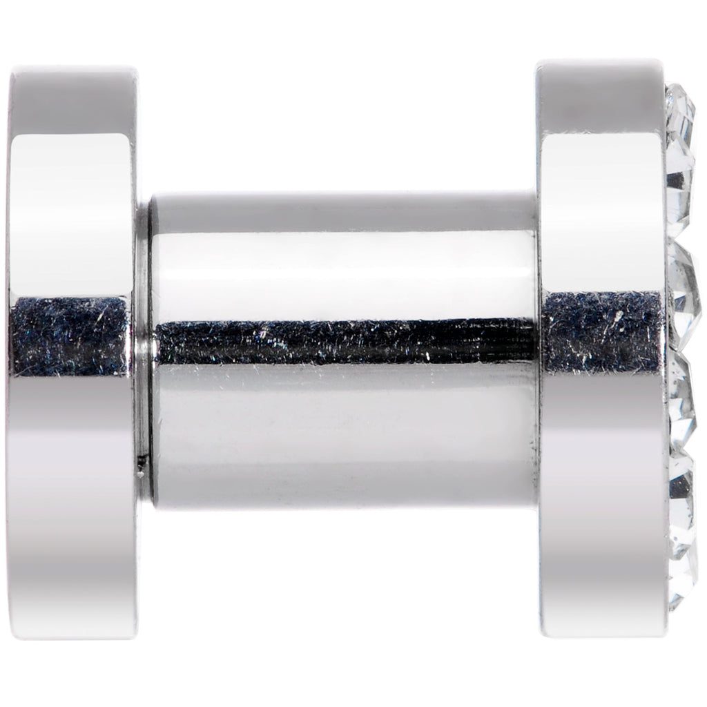 4G Clear Gem Concentric Circles Screw Fit Plug Set