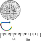 18G 5/16 Rainbow Grade 23 Titanium D Shape Nose Hoop