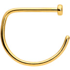 20G 3/8 Gold Tone Implant Grade Titanium D Shape Nose Hoop