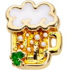 16G 1/4 Gold Tone St Patricks Beer Mug Cartilage Tragus Earring