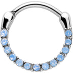 16G 3/8 Light Blue Gem Paved Cartilage Clicker