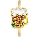 20G 5/16 Gold Tone Beer Mug St Patricks Day Nose Hoop