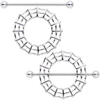 14G 7/8 Sexy Spider Web Halloween Nipple Shield Set