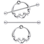 14G 13/16 Double Mermaid Nautical Nipple Shield Set