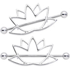 14G 3/4 Open Lotus Flower Nipple Shield Set