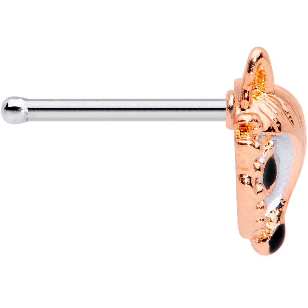 20G 1/4 Rose Gold Tone Fashion Fox Nose Bone
