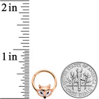16G 3/8 Rose Gold Tone Fashion Fox Hinged Segment Ring