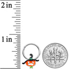 16G 3/8 Pumpkin Witch Halloween Hinged Segment Ring