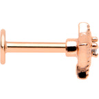 16G 1/4 Clear Gem Rose Gold Tone Edgy Rhombus Labret Tragus