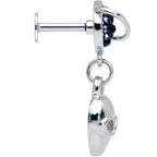 16G 1/4 Alien Blue Planet Dangle Labret Monroe Tragus