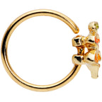 20G 5/16 Gold Tone Autumn Leaves Fall Nose Hoop
