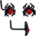 16G 20G Red Spider Halloween Cartilage Labret Nose Set of 3