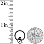 16G 3/8 Black Witchy Ghost Halloween Hinged Segment Ring
