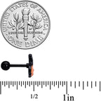 16G 1/4 Black Cat Surprise Pumpkin Halloween Cartilage Tragus