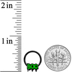 16G 3/8 Black Green Spooky Boo Halloween Hinged Segment Ring
