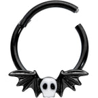 16G 3/8 Wing Skull Memento Mori Halloween Hinged Segment Ring