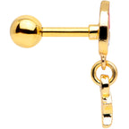 16G 1/4 Gold Tone Santa Star Christmas Dangle Cartilage Tragus