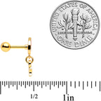 16G 1/4 Gold Tone Santa Star Christmas Dangle Cartilage Tragus