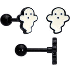 16G 1/4 Black Bat Ghost Halloween Cartilage Tragus Set of 3