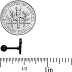 16G 1/4 Black Hat Sad Ghost Halloween Cartilage Tragus Set of 3