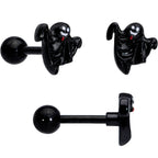 16G 1/4 Ghosts Pumpkin Halloween Cartilage Tragus Set of 3