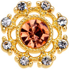 16G 1/4 Clear Pink CZ Gem Gold Tone Sunburst Cartilage Tragus