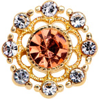 20G 1/4 Pink Clear CZ Gem Gold Tone Sunburst L Shape Nose Ring