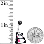 Clear Gem Panda Heart Belly Ring