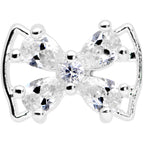 16G 1/4 Clear CZ Gem Beauty Bow Cartilage Tragus Earring