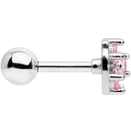 16G 1/4 Pink CZ Gem Beauty Bow Cartilage Tragus Earring