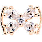 16G 1/4 Clear CZ Gem Rose Gold Tone Beauty Bow Cartilage Tragus