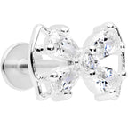 16G 5/16 Clear CZ Gem Beauty Bow Labret Monroe Tragus