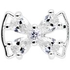 16G 5/16 Clear CZ Gem Beauty Bow Labret Monroe Tragus